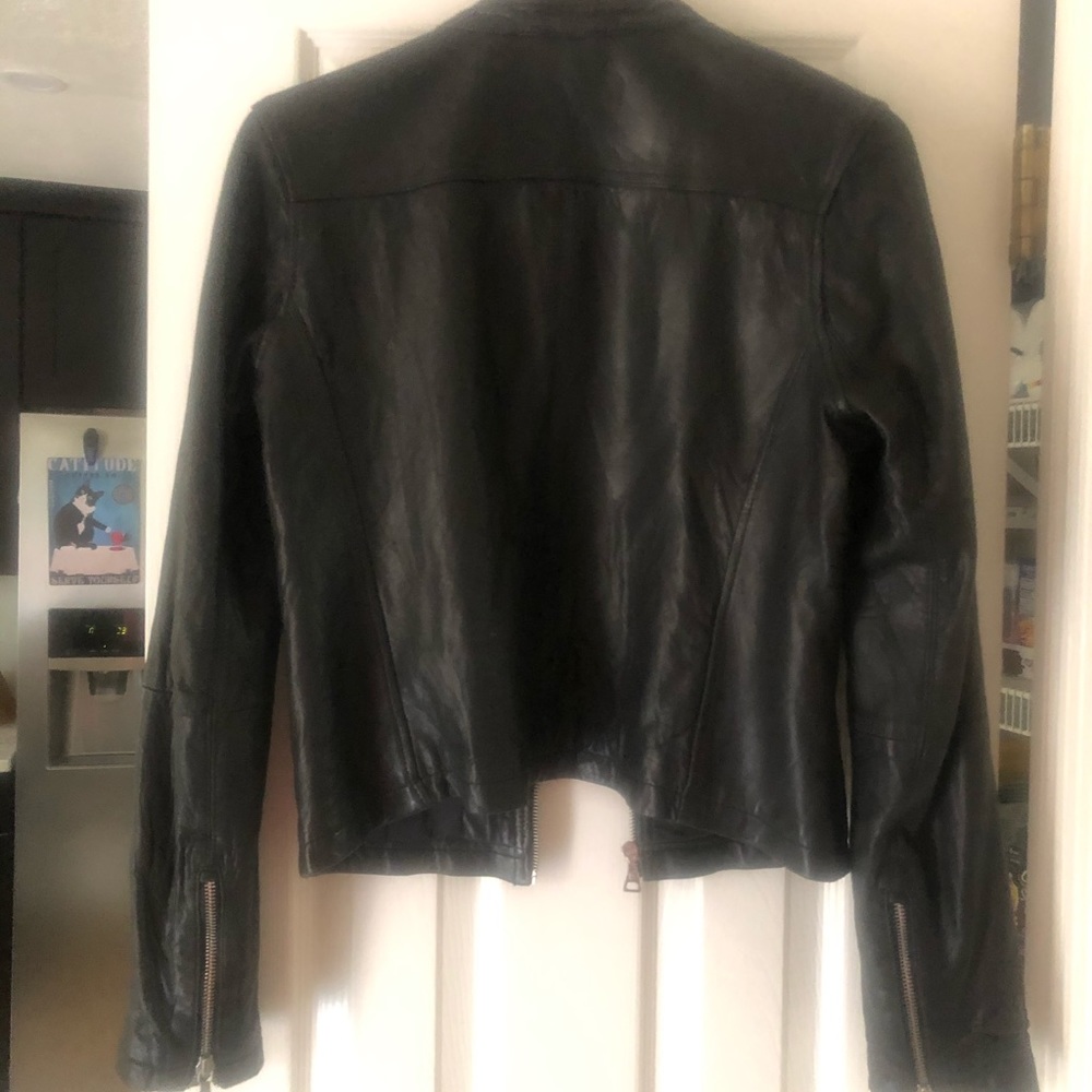 Tommy Hilfiger Leather Moto Jacket Sz Small